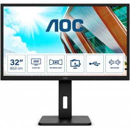 MONITOR  AOC 31.5 inch, home | office, IPS, WQHD (2560 x 1440), Wide, 250 cd/mp, 4 ms, HDMI | DisplayPort, "Q32P2" (include TV 6